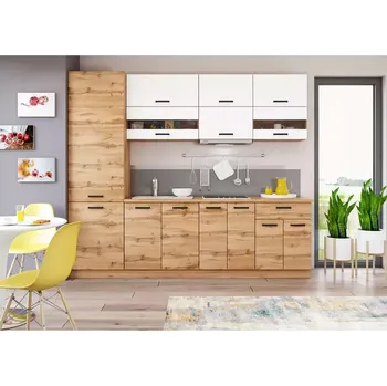 Kuchyňská linka Kuchyňská linka Sofia s pracovní deskou 260 cm, bílá/ dub wotan