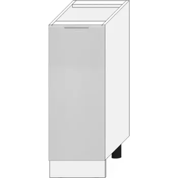 Kuchyňská skříňka Kuchyňská Skříňka Zoya D30 Cargo + Koš Světle Šedá Mat/Bílý