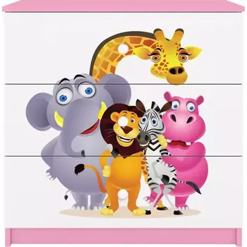 Dětský pokoj Dětská komoda Babydreams růžová - Zoo