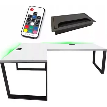 Kancelářská sestava Psací Stůl Roh. Loft Top Bílý 202x136x2,8 Model 2