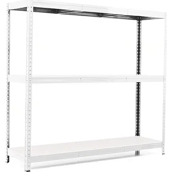 regál Policový regál Trestles RH 1500x1200x500, nosnost 1050 kg, 3 police Barva: pozink, Provedení police: bílá MDF 5 mm