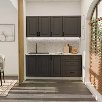 Kuchyňská linka Kuchyňská linka Stilo grafit/bílá 180 cm bez pracovní desky