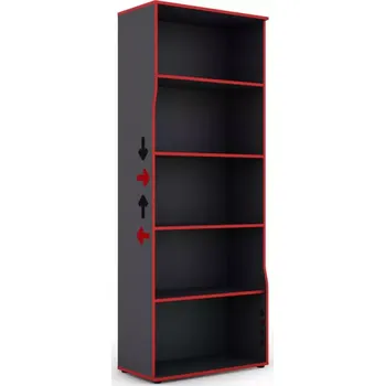 Dětský pokoj Regál Matrix RG 75 grafit/červená