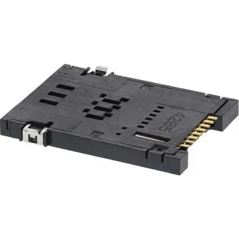 Elektrický konektor Konektor SIM karty, počet řad: 2, počet kontaktů: 8, Povrchová montáž, Samec, rozteč: 1.27mm, orientace těla: Pravý úhel