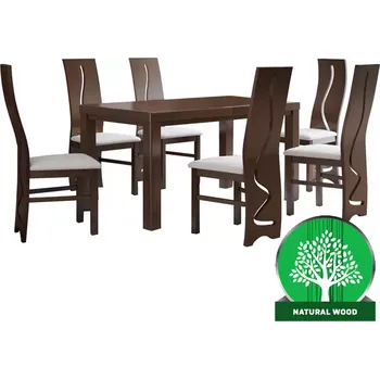 Jídelní set Jídelní set Tymon 1+6 Ořech 140x80+40