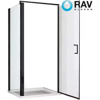 RAV-SLEZÁK Sprchový kout čtvercový Atena 90x90x190 černý profil