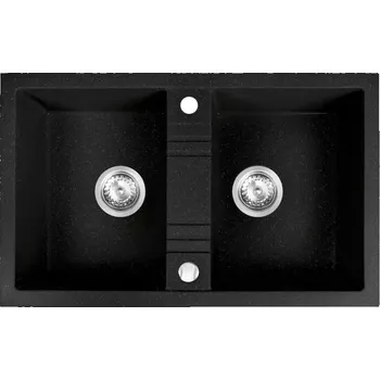 Granitový dřez Dřez granitový 2k. 48/78. černá shine DRGM2/48/78HA