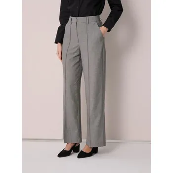 Sinsay - Kalhoty wide leg s prošívkami a příměsí viskózy - šedá - 877GZ-90X - 877GZ-90X-XXL