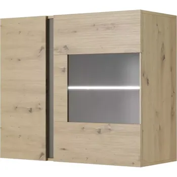 Obývací stěna Vitrína Závěsná 96 Arco D Dub Artisan/Šedá Grafit