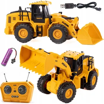autíčko DÁLKOVĚ OVLÁDANÝ BAGR NAKLADAČ STAVEBNÍ VOZIDLO PILOT BATERIE USB