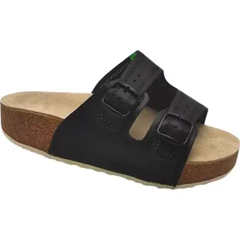 Dámská zdravotní obuv Kožené dvoupáskové korkáče - černé,vel. 36 - 46 vel. 37 - délka vnitřní stélky 24,4 cm