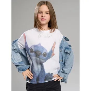 Sinsay - Bavlněná košilka s potiskem Lilo & Stitch - bílá - 273IO-00X - 273IO-00X-158