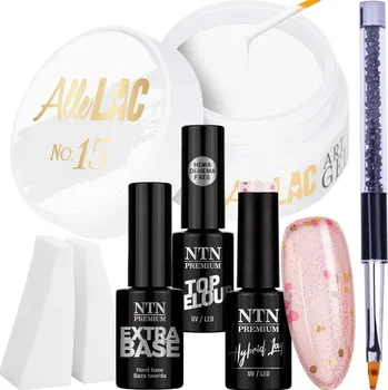 Lak na nehty Sada na nehty Babyboomer Mat 6v1 Gel Báze Lak Top Štěteček Houbičky