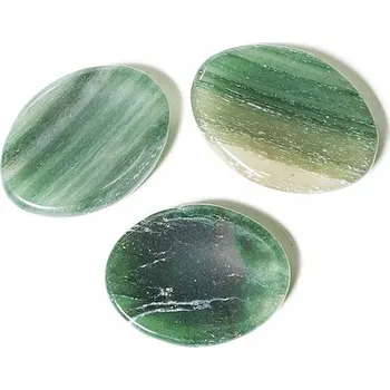 Masážní kámen Avanturín zelený masážní placička proti stresu cca 3,5 až 4 cm