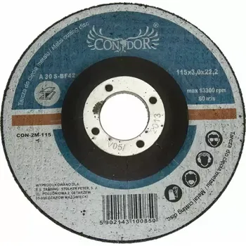 Řezný kotouč Korundový řezný kotouč na kov 115 x 2,0 mm, odsazený, Condor
