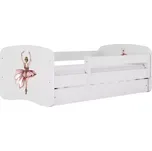 Dětská postel Babydreams+SZ+M bílá 70x140 Balerína