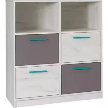 Dětský pokoj Komoda Rest 97 cm Seda/Dub Bila