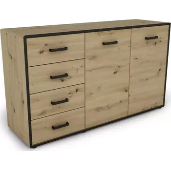 Komoda Capannoli 148 4s 2d dub artisan/černá