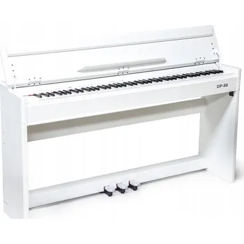 DIGITÁLNÍ KLAVÍR PRO VÝUKU HRY 88 KLÁVES S KLAVIATUROU S HAMMER MECHANIKOU USB MIDI BÍLÝ