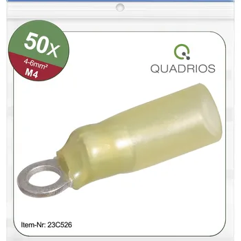 Kabelové oko Quadrios 23C526 kulaté kabelové oko Průřez (max.)=6 mm² Ø otvoru=4.3 mm částečná izolace žlutá 50 ks