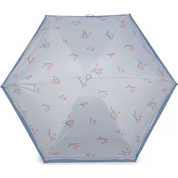 Deštník Dámský mini skládací deštník tulipány, velké, 4 modrá ledová
