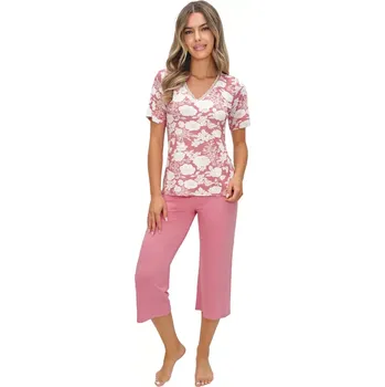 DÁMSKÉ PYŽAMO TINA 3/4 růžová L