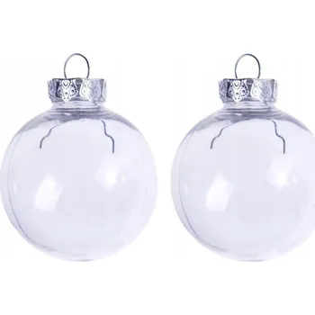 Vánoční dekorace Průhledná Vánoční Koule 6 cm 2 ks