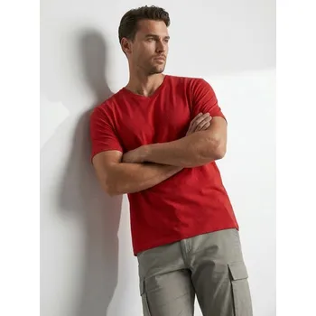 Sinsay - Bavlněné tričko Basic - červená - 292HL-33X - 292HL-33X-XL