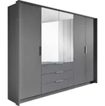 Skříň Togo 255cm Grafit/Zrcadlo
