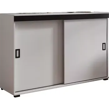 Kancelářská sestava Komoda Retro 140 Bílý + Černá Rukojeti