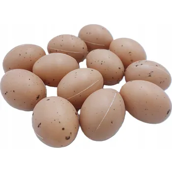 Velikonoční dekorace Vajíčka plastová přírodní STŘÍKANÁ v síťce 5 cm/12 kusů Velikonoce