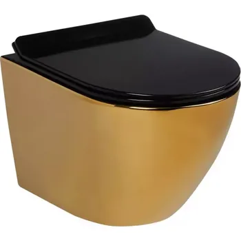 Klozet Závěsná mísa Alice II Slim gold/black se sedátkem