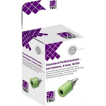 Krokosvorka TRU COMPONENTS sada laboratorních zástček zásuvka, vestavná vertikální zelená 10 ks