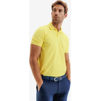 Pánská móda INESIS Pánské golfové polo s krátkým rukávem MW500 4XL ŽLUTÁ