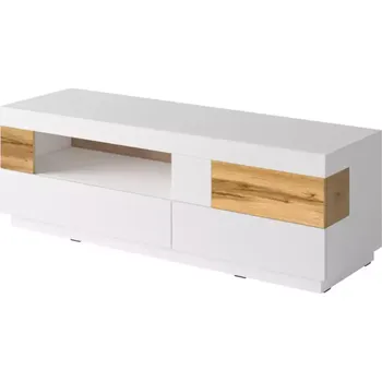 Obývací stěna TV Stolek Silke 160 cm Dub Wotan/Bílá Lesk