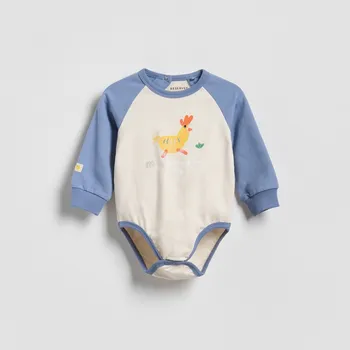 Kojenecký body Reserved - Bavlněné body s potiskem - tělová - 8982Q-02X - 8982Q-02X-62