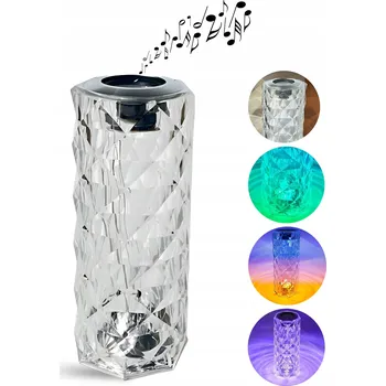 Lampička LED STOLNÍ LAMPA KŘIŠŤÁLOVÝ DIAMANT S BLUETOOTH, DÁLKOVÝM OVLADAČEM A REPRODUKTOREM