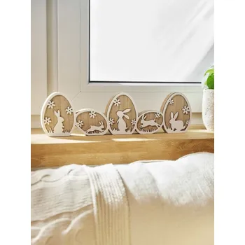 Velikonoční dekorace Sinsay - Velikonoční stojící dekorace s vajíčky a zajíci - béžová - 254IJ-08X - 254IJ-08X-ONE