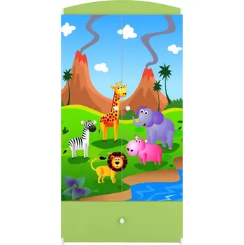 Ložnicová sestava Skříň Babydreams zelená - Safari