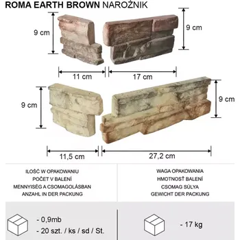 Obklad Rohový kámen Roma earth brown bal=0,9mb