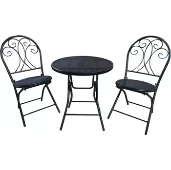 Zahradní sestava Set zahradního nábytku 2+1 černá