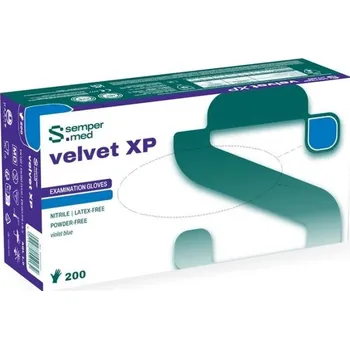 Vyšetřovací rukavice Jednorázové rukavice nitrilové nepudrované Sempermed Velvet XP - 200 ks XS
