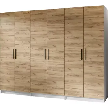 Ložnicová sestava Skříň 3x Gold 2D bílá/dub craft zlatá