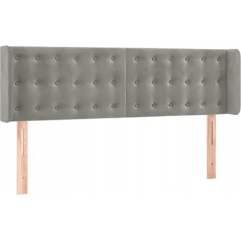 Čelo postele ušák sametové světle šedé 147 x 16 x 78/88 cm
