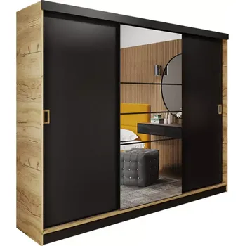 Kancelářská sestava Skříň Retro 200 6l Craft/ Přední Černá