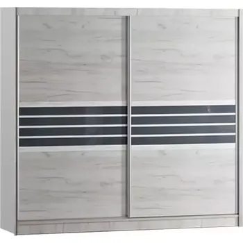 Předsíňová stěna Skříň Turyn 203cm Dub Craft/Grafitove Sklo