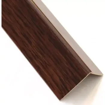 Stavební profil Profil uholníkový samolepiace PVC drevo tmavé 11x11x1000