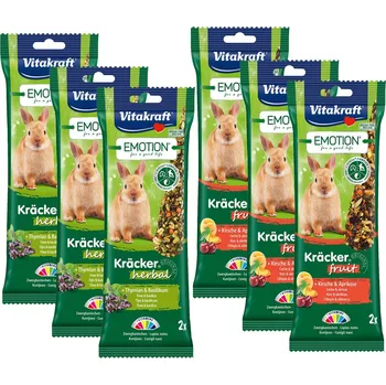 Krmivo pro hlodavce Vitakraft Emotion krekry, byliny a ovoce pro zakrslé králíky, 12 kusů