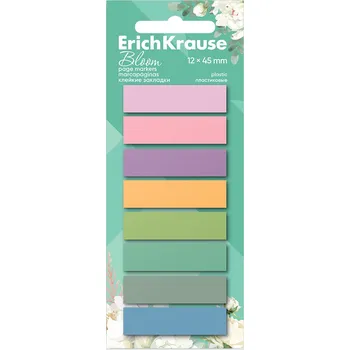 Samolepící bloček Záložky samolepící plastové 12 x 45 mm ErichKrause Pastel Bloom 8 x 20l