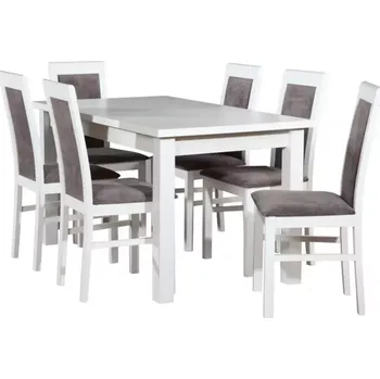 Jídelní set Jídelní Set Fauna 1+6 St28 140x80+40 +W118 Bílý